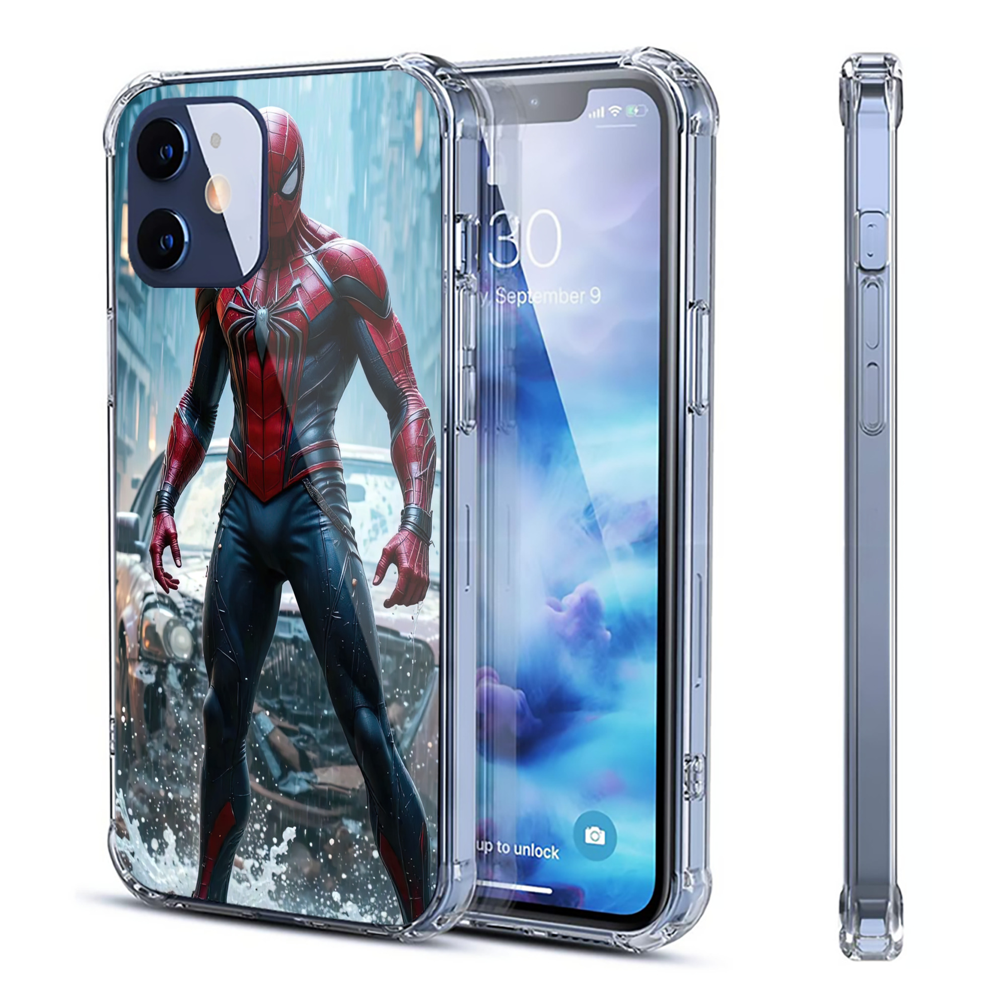 （画像用） Spider Man スパイダーマン 【iPhone 12シリーズ対応】透明スマホケース（クリアソフトケース）